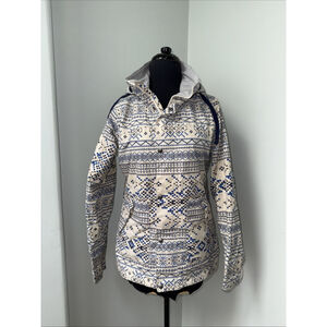 Burton dryride Ginger pixilated fair isle snowflake hooded snowboarding jacket S